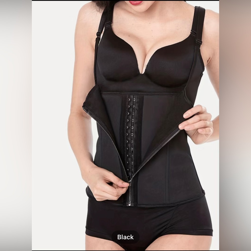 Zipper Vest Bustier Tops, Breathable Tummy Control Push Up Corset Tank Tops, Wom